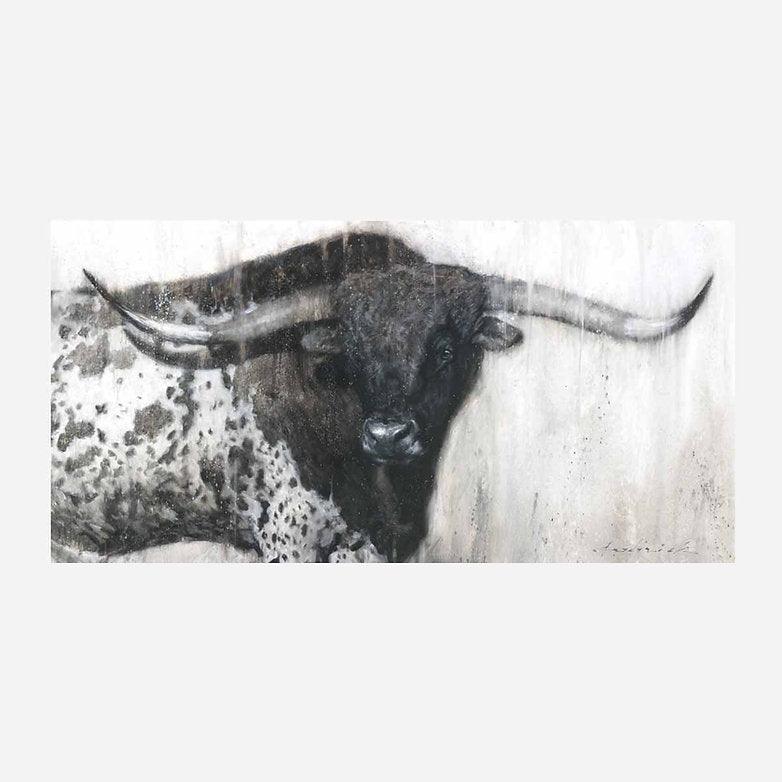 Monument Texan Longorn Canvas Art by David Frederick Riley - Your Western Decor