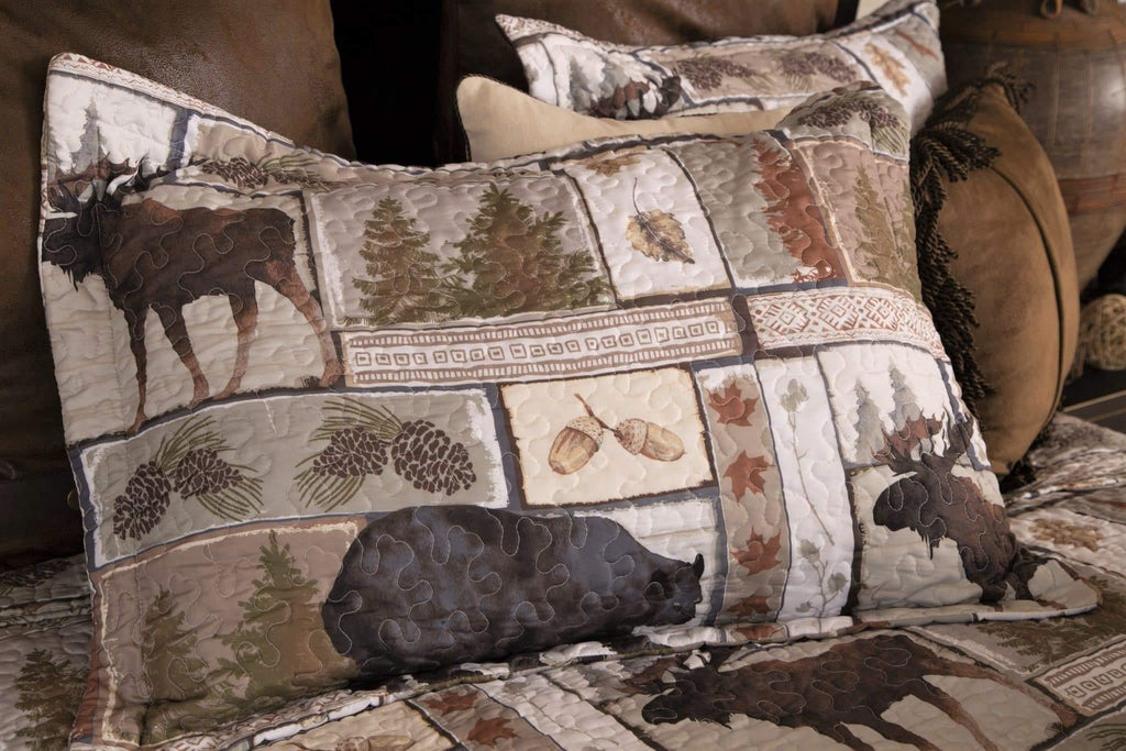 Bear and moose lodge quilted pillow sham. Your Western Decor