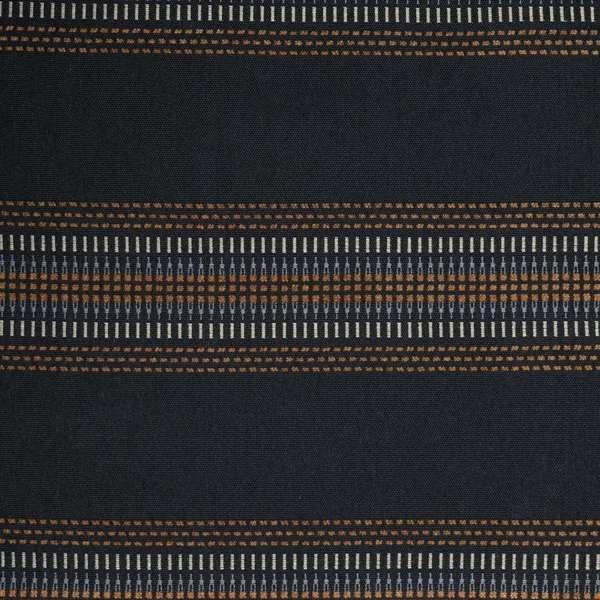 Navy fabric with brown and white striped pattern made in the USA - Your Western Decor