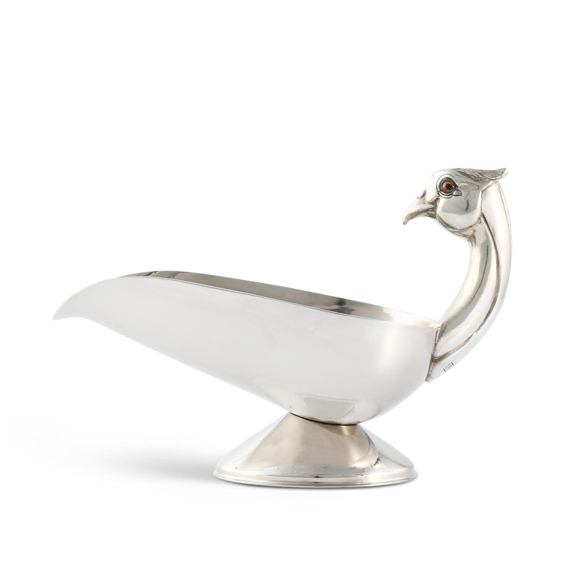 Pheasant  Handle Stainless Steel and Pewter Gravy Boat - Your Western Decor