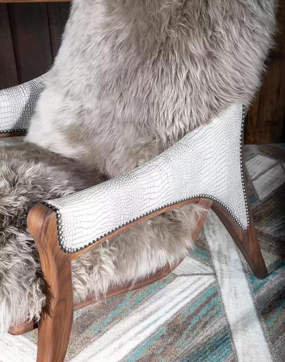 Mountain Modern Angora Chair Croc Leather Arm - Your Western Decor