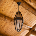 rustic industrial Mountain Ridge Iron and Mica hand forged pendant light fixture made in Wyoming