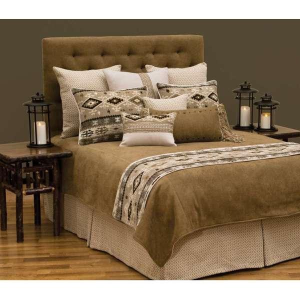 Mountain Storm bedding collection with Taylor Tufted Headboard, all made in the USA - Your Western Decor