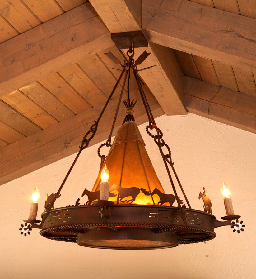 Mustang Run Western Chandelier handmade in the USA - Your Western Decor