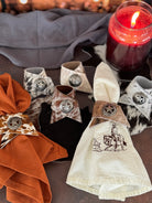 Handmade assorted 6-pc cowhide western napkin rings with conchos - Your Western Decor