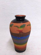 Native American Eagle Etched Short Vase - Your Western Decor