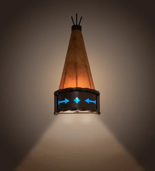 American handcrafted Native Trails Artisan Wall Sconce with Rustic Cone Design