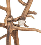 tall rustic antler floor lamp detail for western ranch home