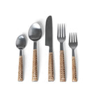 Woven natural bamboo handle stainless steel flatware - Your Western Decor