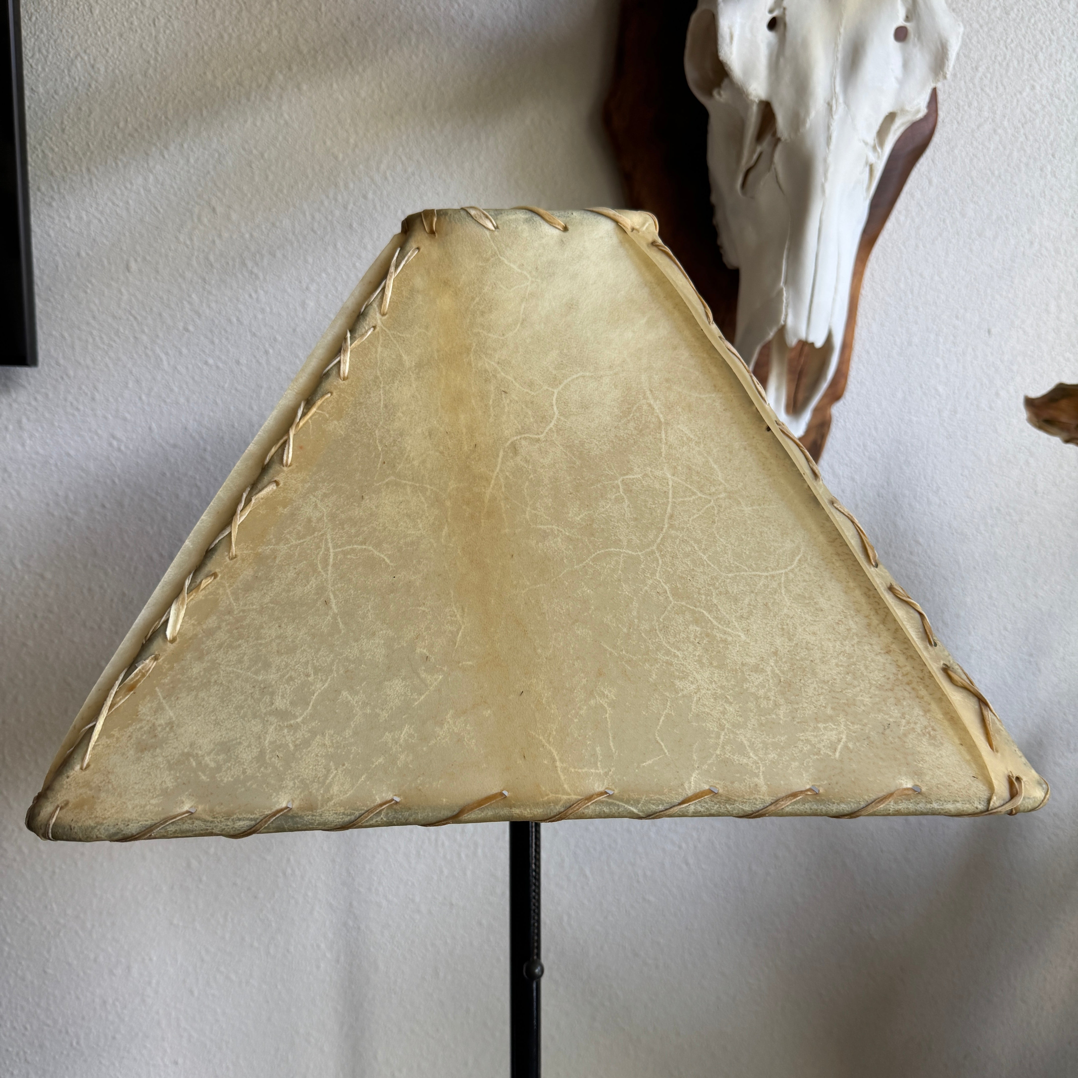 Handmade natural rawhide square lamp shade 