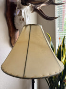 Handmade round rawhide lamp shade in natural color 