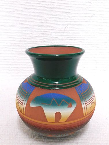 Navajo Spirit Bear Clay Pot - Your Western Decor
