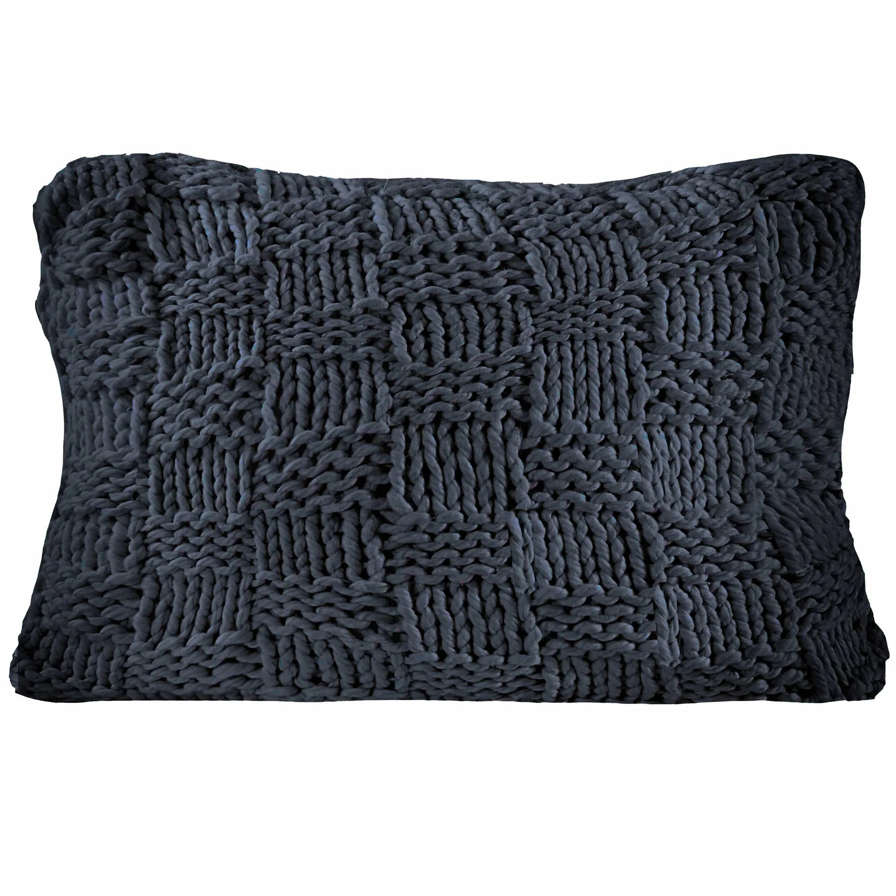 Navy chess knit pillow - Your Western Decor