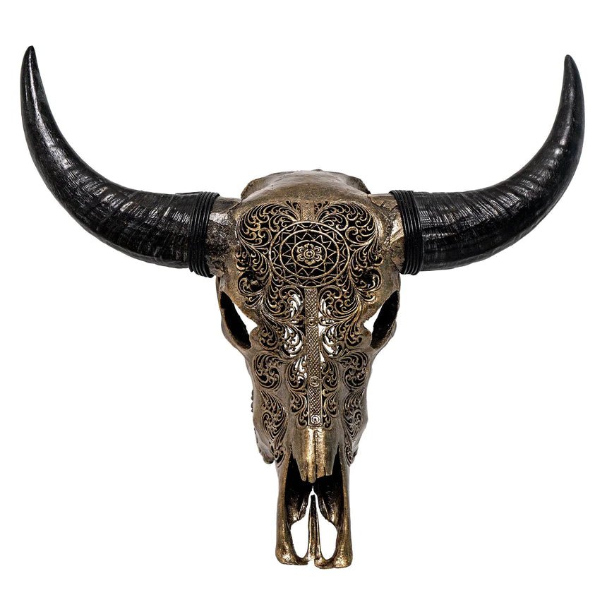 New Day - Carved Steer Skull in Bronze finish - Your Western Decor