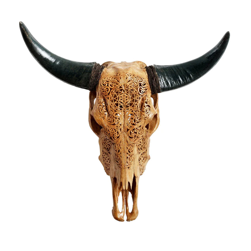 New Day - Carved Steer Skull in Antique finish - Your Western Decor