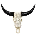 New Day - Carved Steer Skull in White finish - Your Western Decor