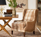 Mohair Flannel & Leather Arm Chair - Your Western Decor