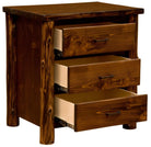 North Woods Rustic 3 Drawer Nightstand - American Made Cedar Log Furniture - Your Western Decor