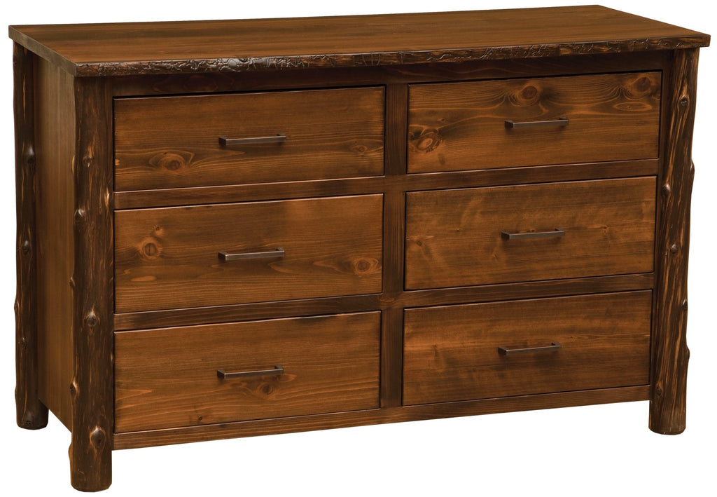 North Woods Rustic Cedar 6 Drawer Dresser - American made bedroom furniture - Your Western Decor