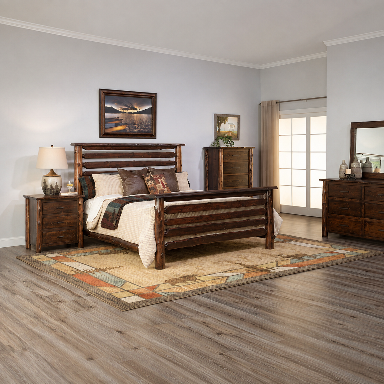 North Woods custom made lodge bedroom furniture made in the USA