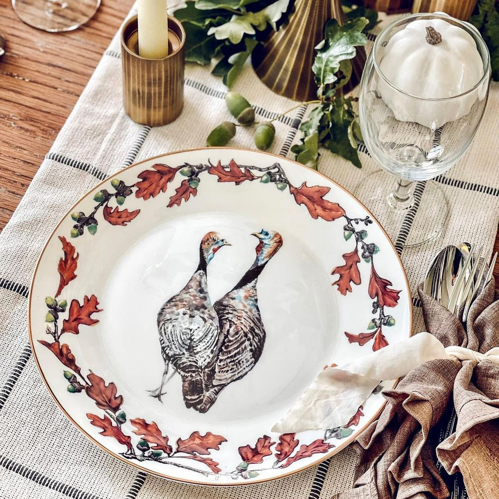 Northwoods dinner plate with turkeys - Your Western Decor