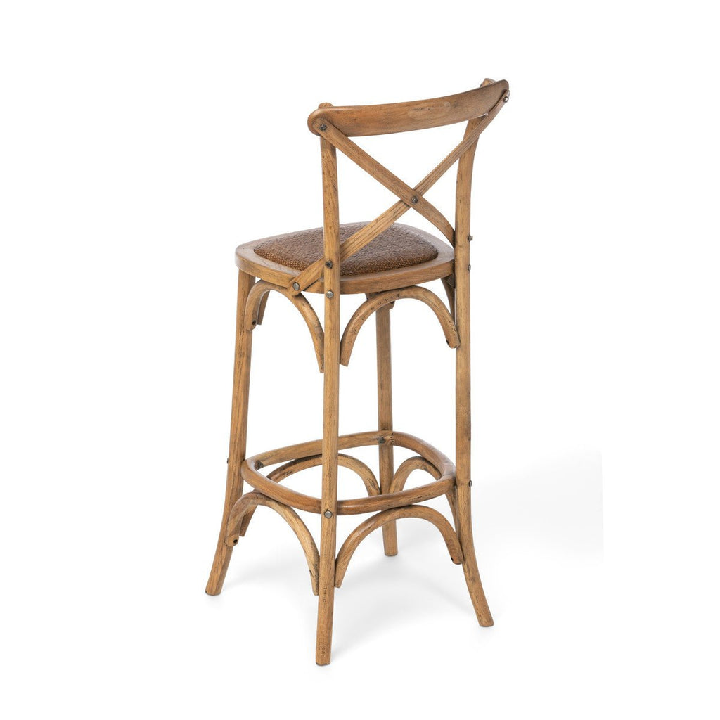 Oak Cross Back Bar Chair - Your Western Decor