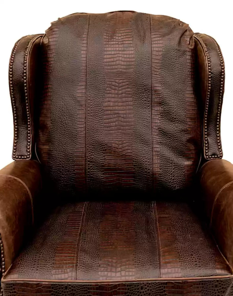 American made Old World Croc Leather Recliner - Your Western Decor