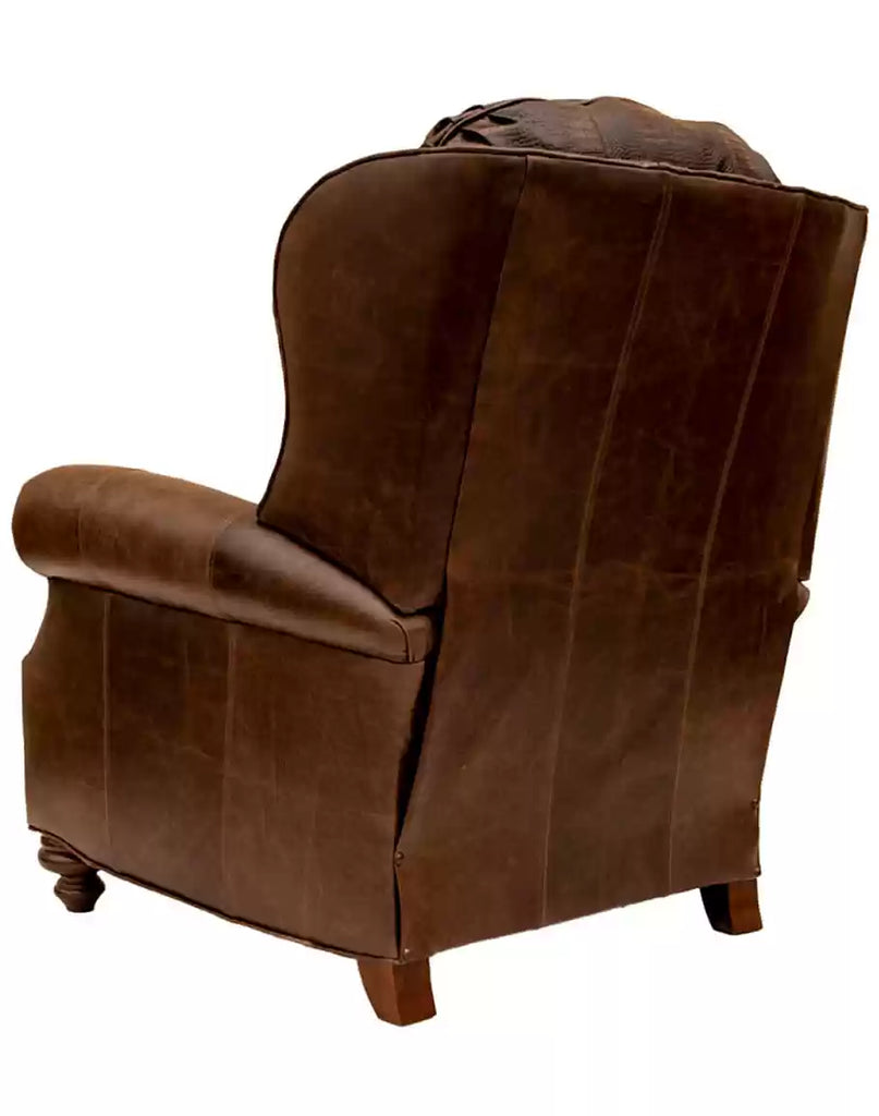 American made Old World Croc Leather Recliner - Your Western Decor