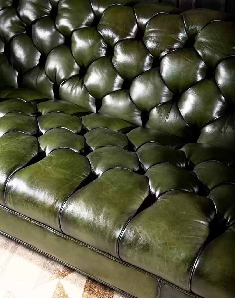 Anerucan Made Luxury Olivia Tufted Leather Sofa - Your Western Decor