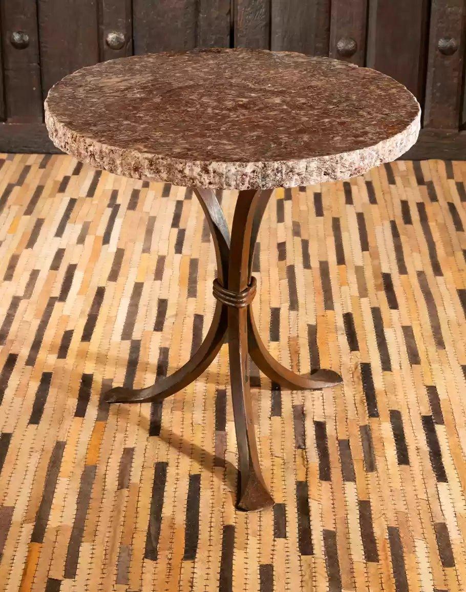 Onyx & Iron Accent Table - Stone End Table - Your Western Decor