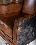 Oregon Trail Western Accent Chair in Leather and Cowhide American Made - Your Western Decor