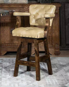 American made Ostrich Tufted Leather Bar Chair - Your Western Decor