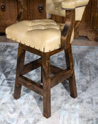 American made Ostrich Tufted Leather Bar Chair - Your Western Decor