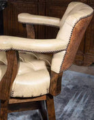 American made Ostrich Tufted Leather Bar Chair - Your Western Decor