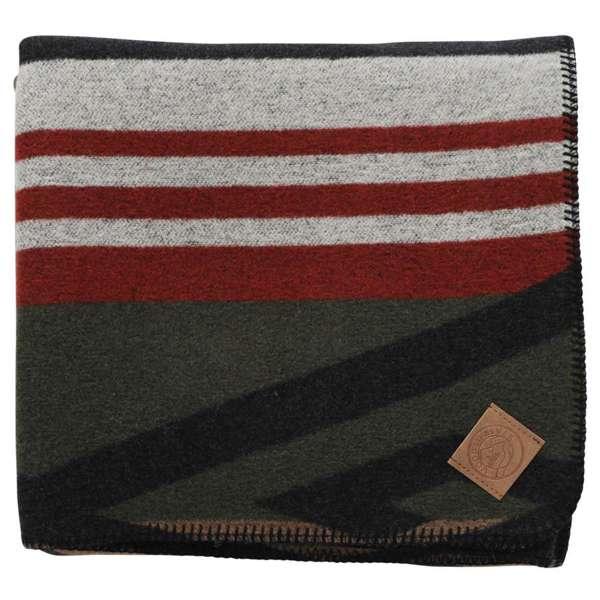 Striped blanket with red, gray, and black colors - Your Western Decor