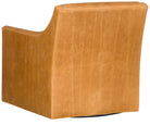 Rustic ranch swivel chair back handcrafted in pure aniline leather
