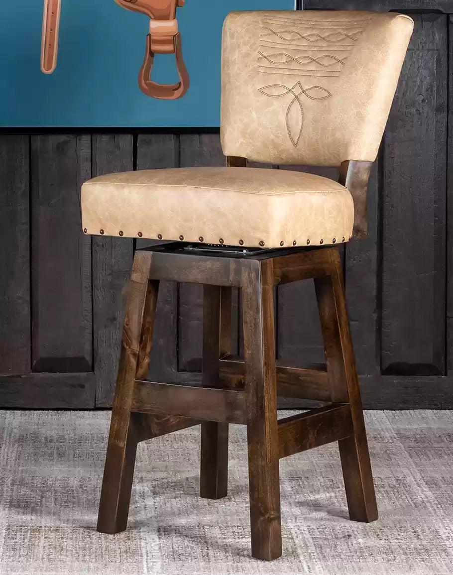 palomino panache leather armless bar or counter stools with swivel - Your Western Decor