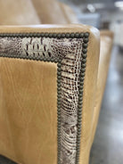 Palomino Panache Leather Sofa croc detail - Your Western Decor