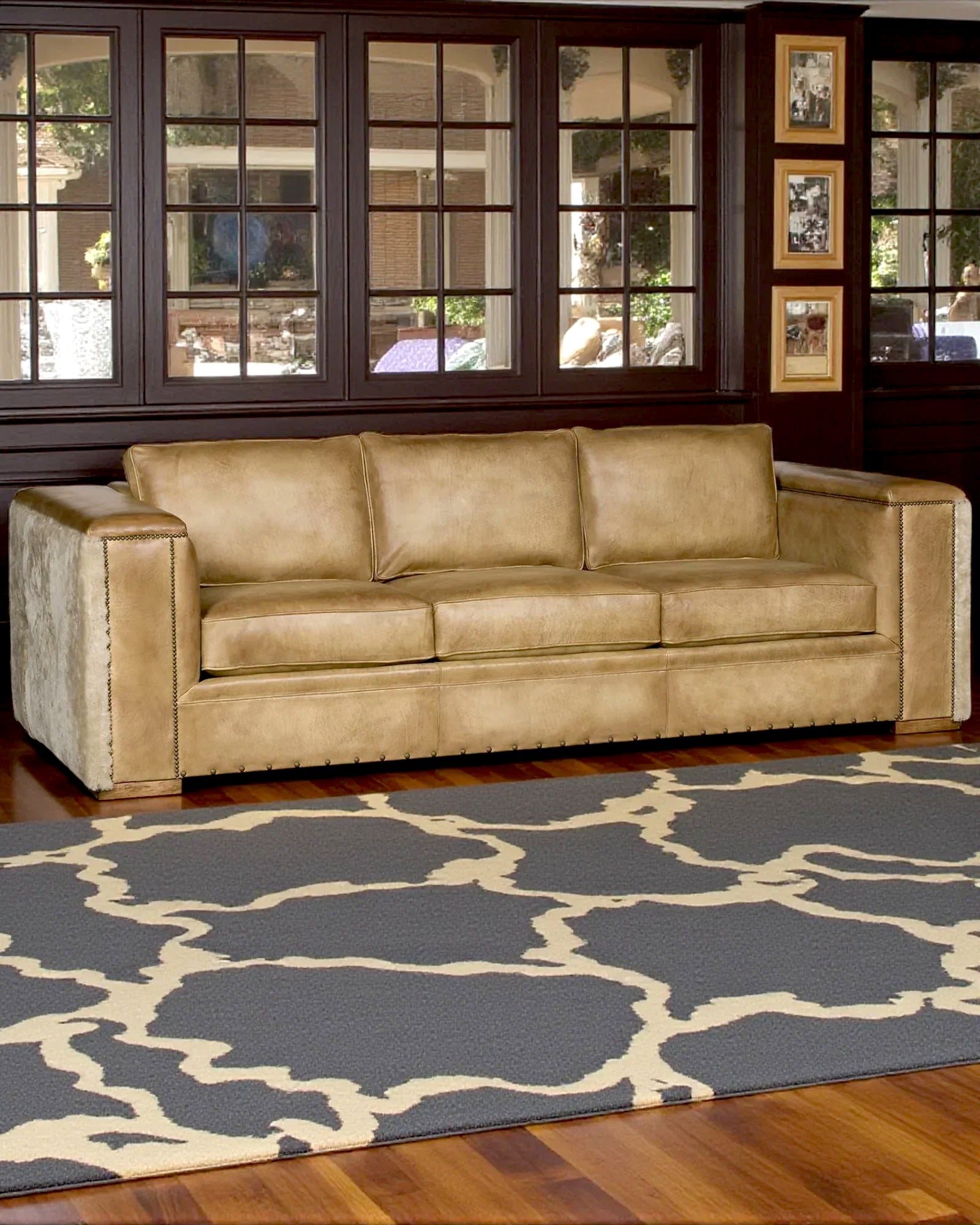 Palomino Panache Leather and Sherpa Sofa - Your Western Decor