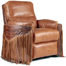 Rustic western brown leather recliner with long fringe - Your Western Decor