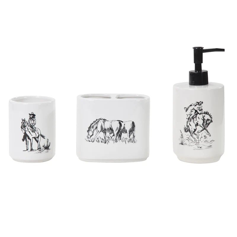 Paseo Ranch 3-pc western bathroom accessories - Your Western Decor