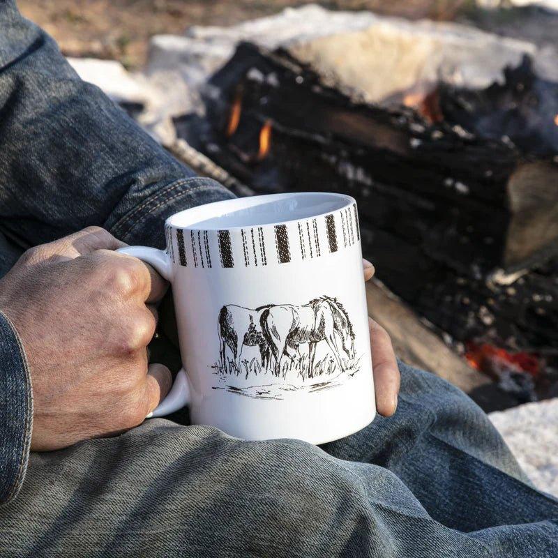 Paseo Ranch Grazing Horses Ceramic Coffee Cup - Your Western Decor