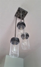 Custom Made Cylinder Pendant w/ clear seedy glass shade