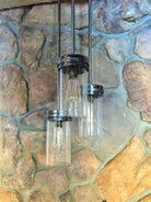 Custom Made Cylinder Pendant w/ clear seedy glass shade