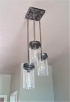 Pebble Creek Cylinder Pendant w/ clear seedy glass shade