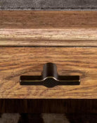 Pecky Hickory Executive Desk hardware - Your Western Decor