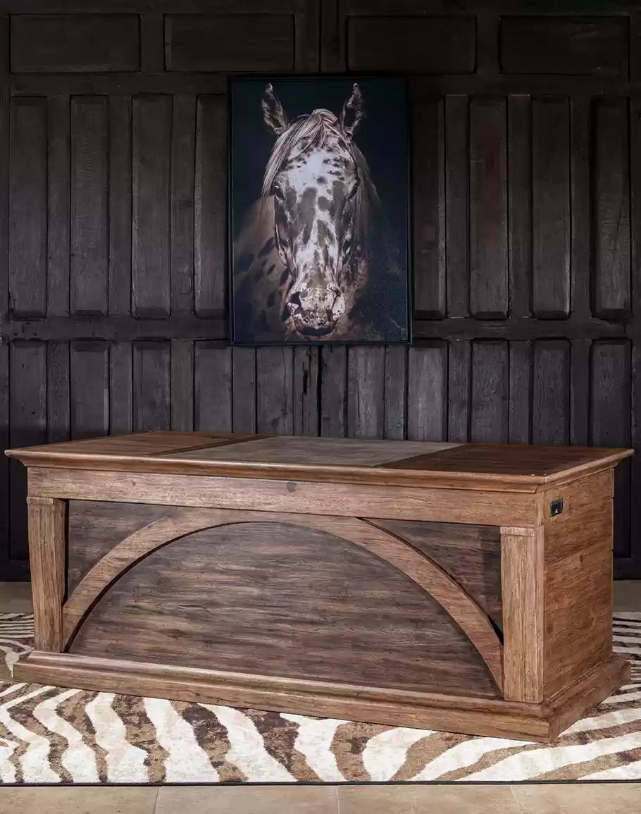 Pecky Hickory Executive Desk - Your Western Decor