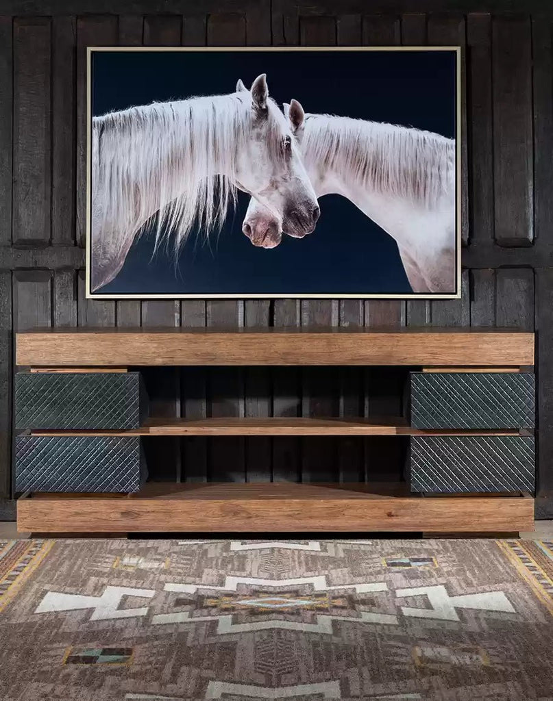 American made Furrowed Bark & Hickory TV Console - Your Western Decor