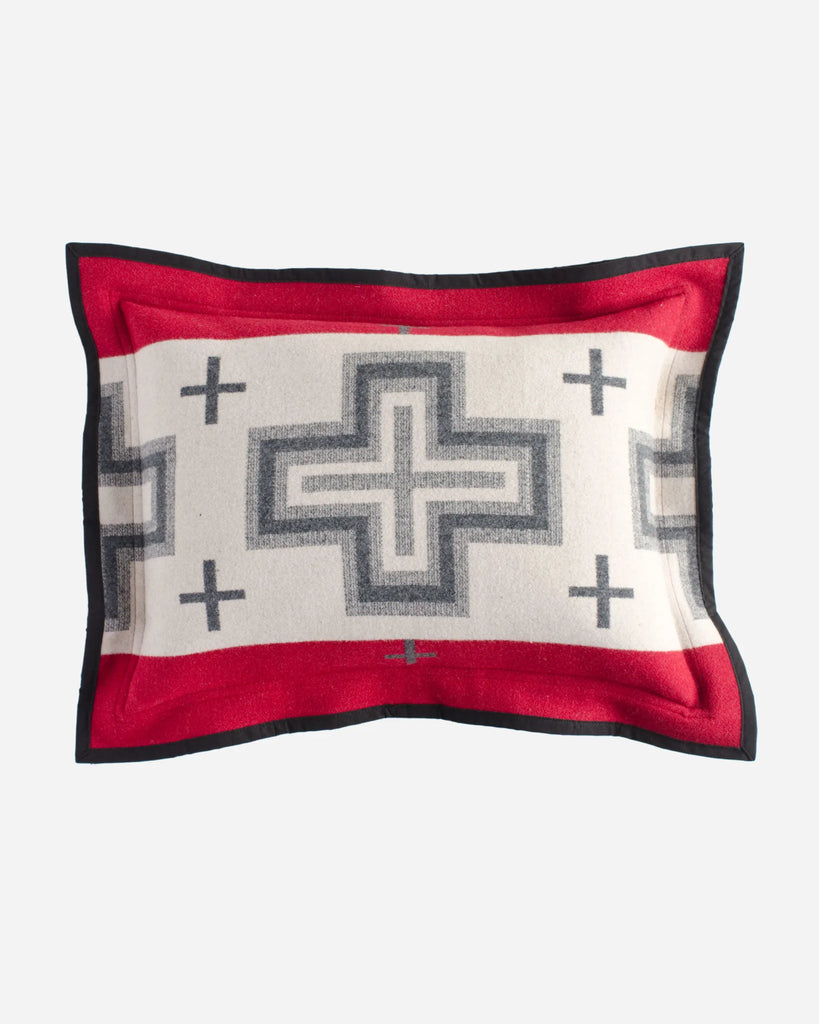 Pendleton Reversible San Miguel Pillow Sham red/white side - Made in the USA - Your Western Decor