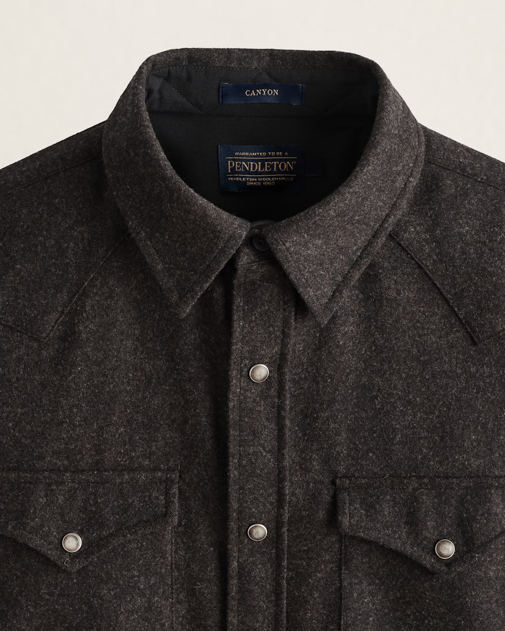 Pendleton Black Brown Western  Wool Shirt with snap front made in the USA - Your Western Decor